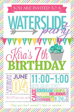 Water Slide Party Invite