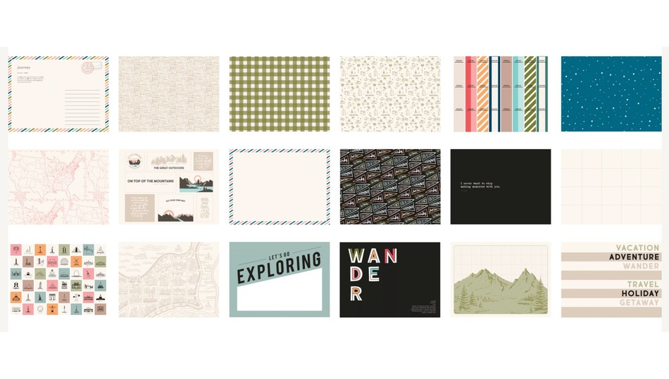 Shop \ Journal Cards and Paper \ Travel 10x8 Patterned Paper Pack