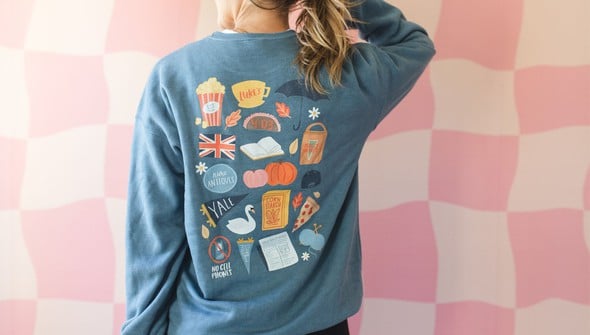 Stars Hollow in the Fall Sweatshirt - Heather Slate gallery