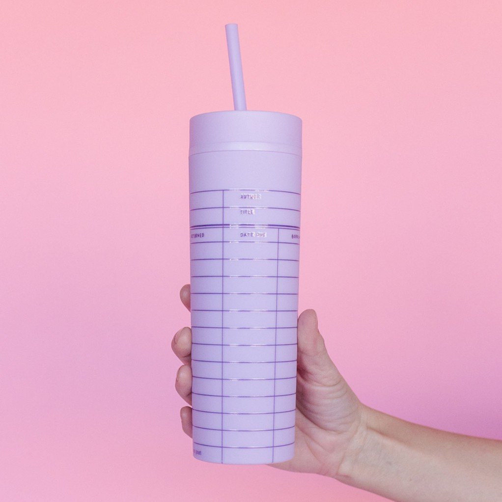 Lilac Library Card 16oz Tumbler  item