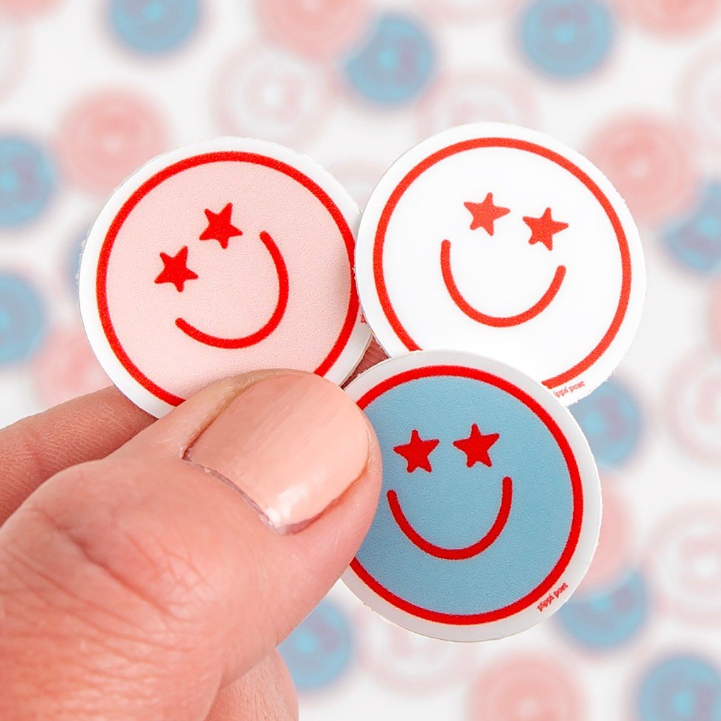 Americana Smiley Decal Sticker Set item