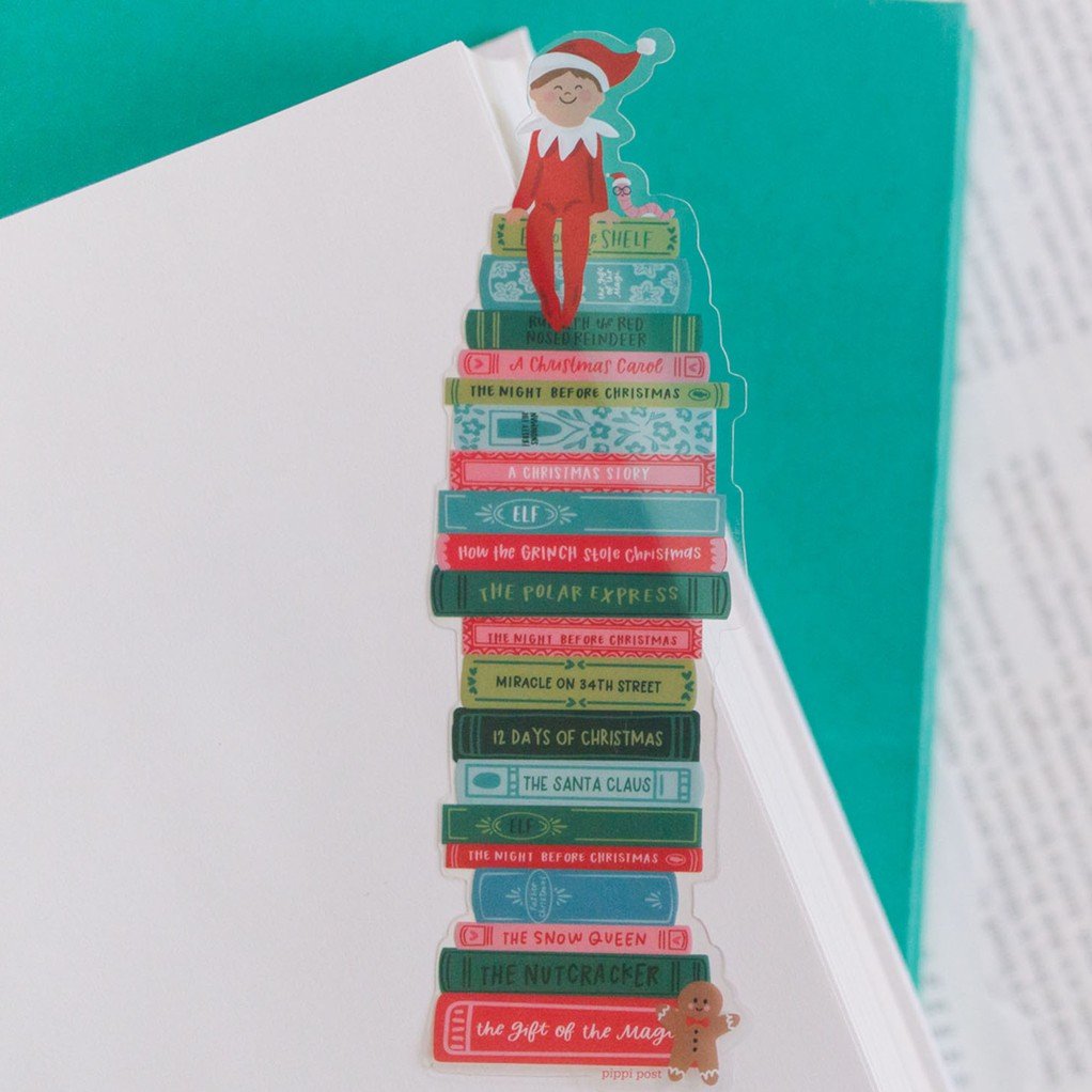 Holiday Book Stack Transparent Bookmark item