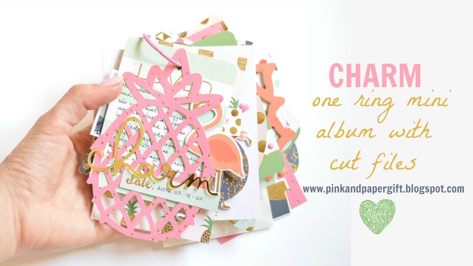 Charm one ring mini album with cut files