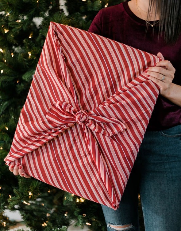 214142 red stripe fabric gift wrap slider1 original