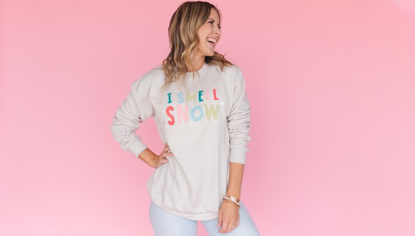 I Smell Snow Sweatshirt - Heather Dust gallery
