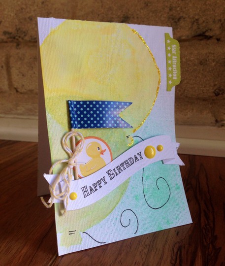 Happy birthday: balloons + layered stamping 