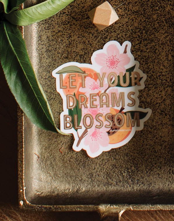 Let Your Dreams Blossom Peach Decal sticker, 1 of 1