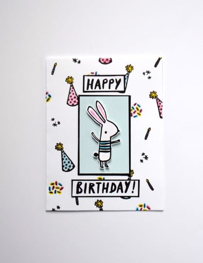 Happy birthday bunny card original