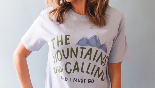 The Mountains Are Calling - Pippi Tee - Dusty Blue gallery