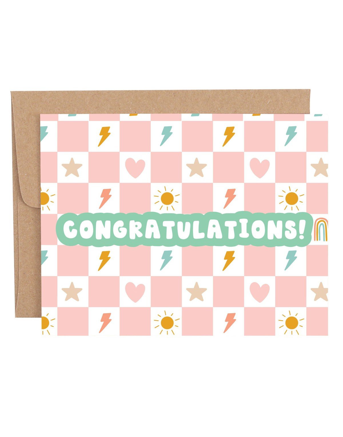 Checkerboard Icons Congratulations Greeting Card item