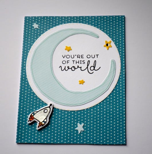 Out of this world dots and stripes card original