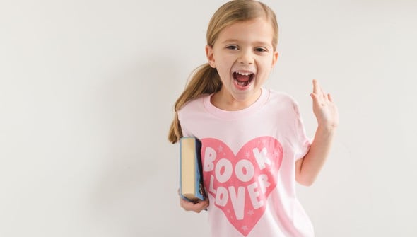 Book Lover Tee - Toddler/Youth - Pink gallery