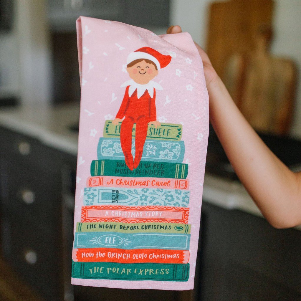 Holiday Book Stack Tea Towel item