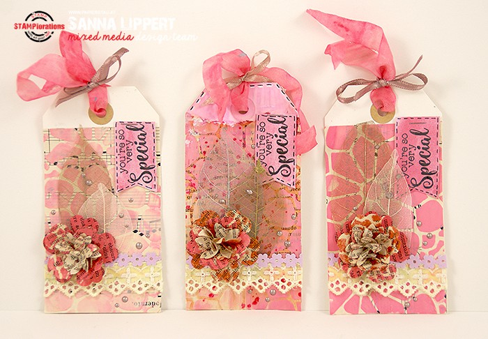 Girly, candy toned tag set
