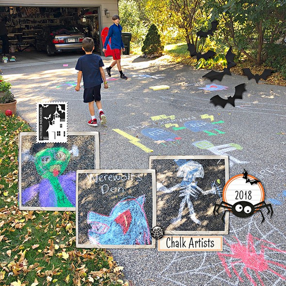 Halloween Chalk Art Driveway by digigrandma gallery