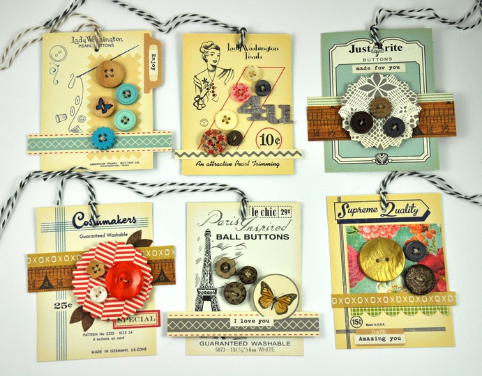 Button Card Gift Tags