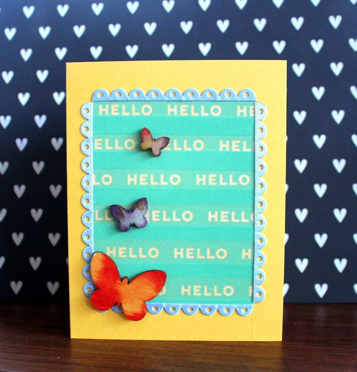 Framed Butterfly Hello Card