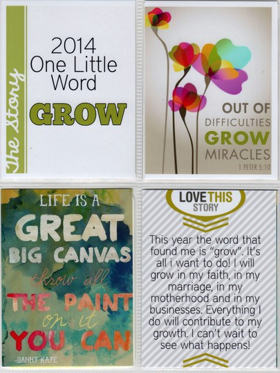 January Page 2 - One Little Word: Grow