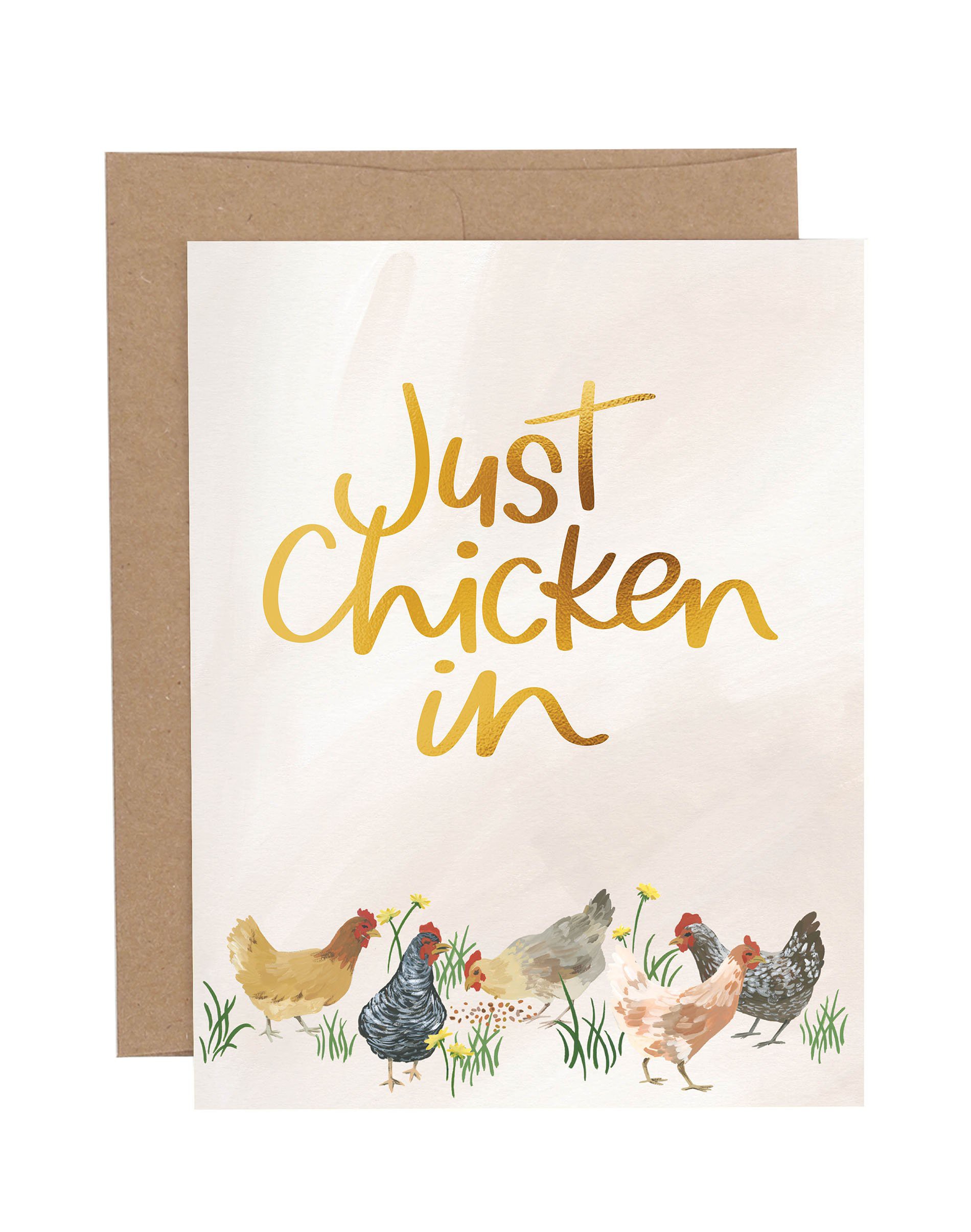 Just Chicken In Greeting Card - 1canoe2