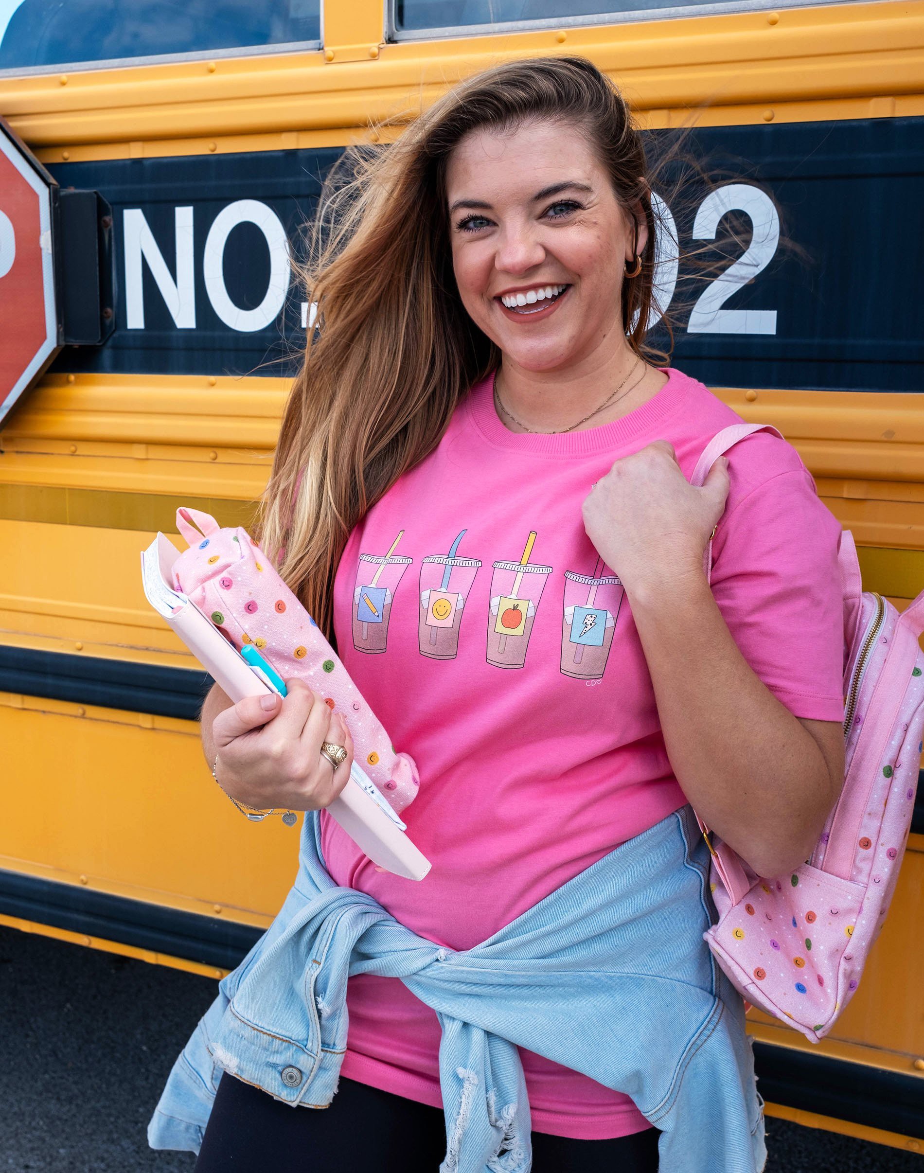 Teacher Iced Coffee Cups Callie Tee - Pink - Callie Danielle Shop