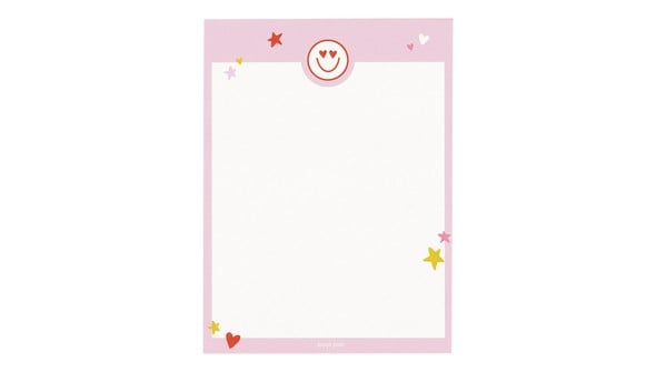 Pink Border Heart Eyes Smiley Notepad gallery