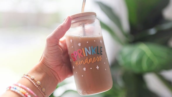 Sprinkle Kindness Glass Can gallery