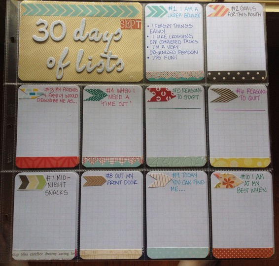 "30 Days of Lists"