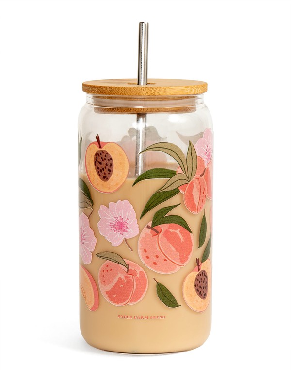 Peach Blossom Glass Can, 1 of 2