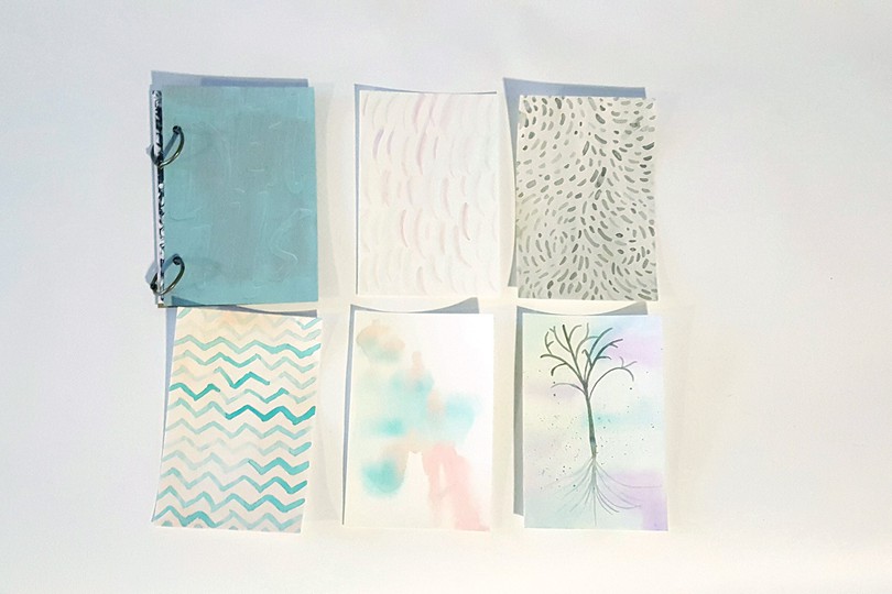 Cover and watercolor pages for Details Mini workshop