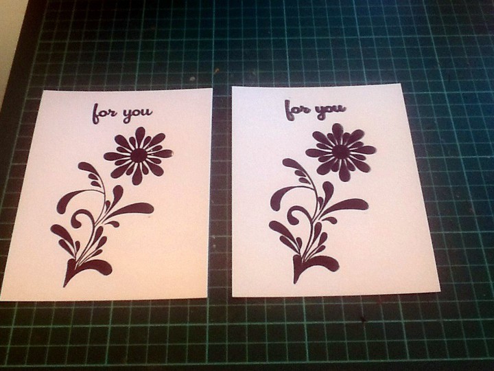 letterpress cards first attempt
