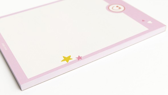 Pink Border Heart Eyes Smiley Notepad gallery