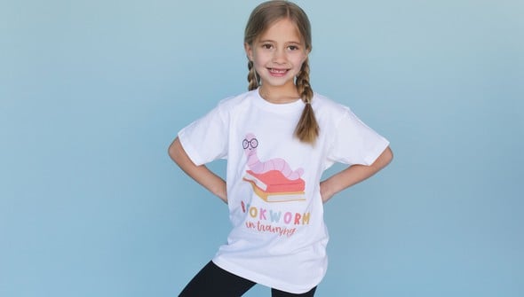 Bookworm in Training Pippi Tee - Youth - White gallery