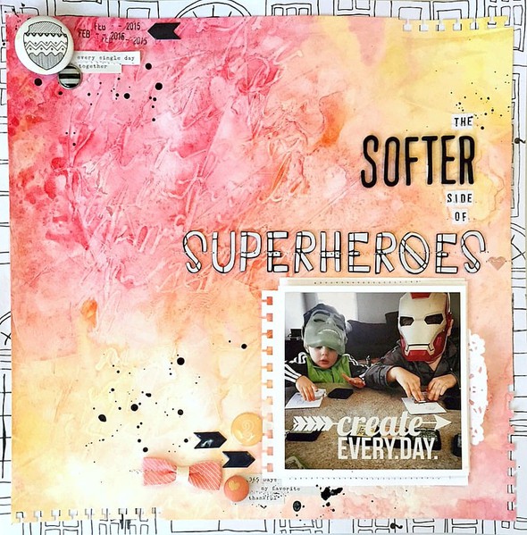 The Softer Side of Superheroes Layout in 5 Ways to Use Gesso gallery