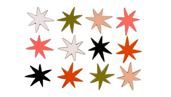Colorful Painted Wood Veneer Stars gallery