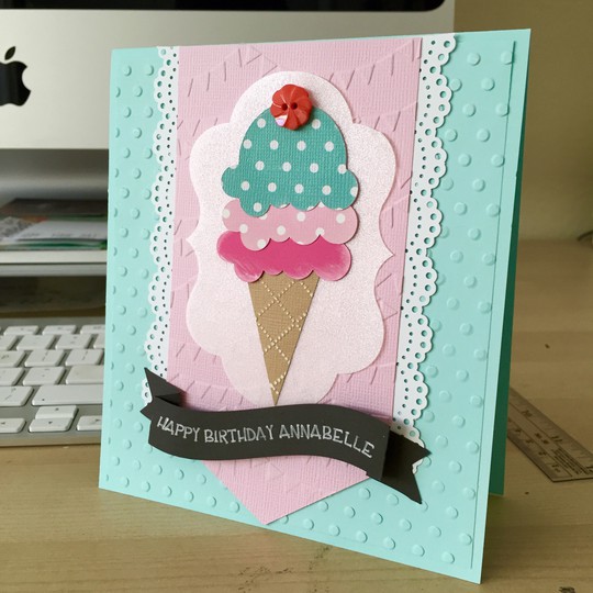 Ice cream first birthday : card 