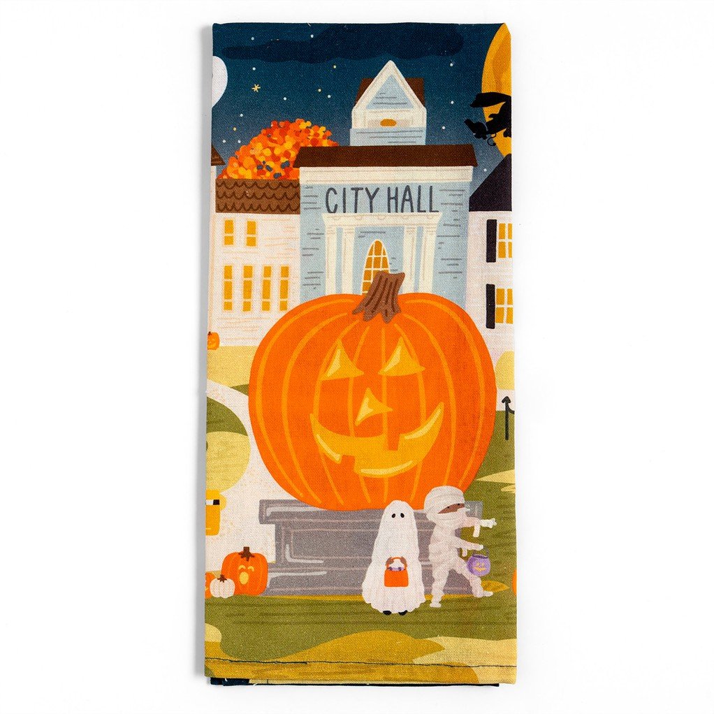 Haunted Nights & Ghostly Lights Halloween Tea Towel item