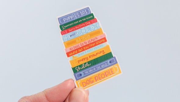 Dog Book Stack Decal Sticker gallery