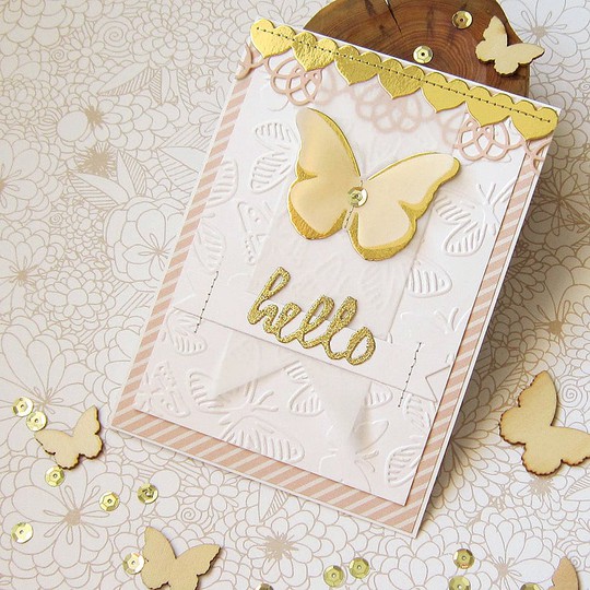 gold butterfly card