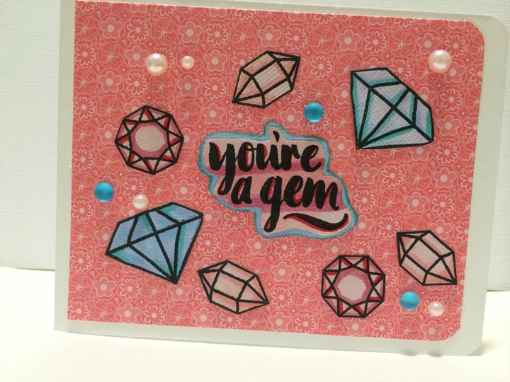 Pink You're A Gem Card