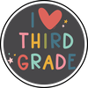 I Love Third Grade - Youth Pippi Tee - Dark Gray