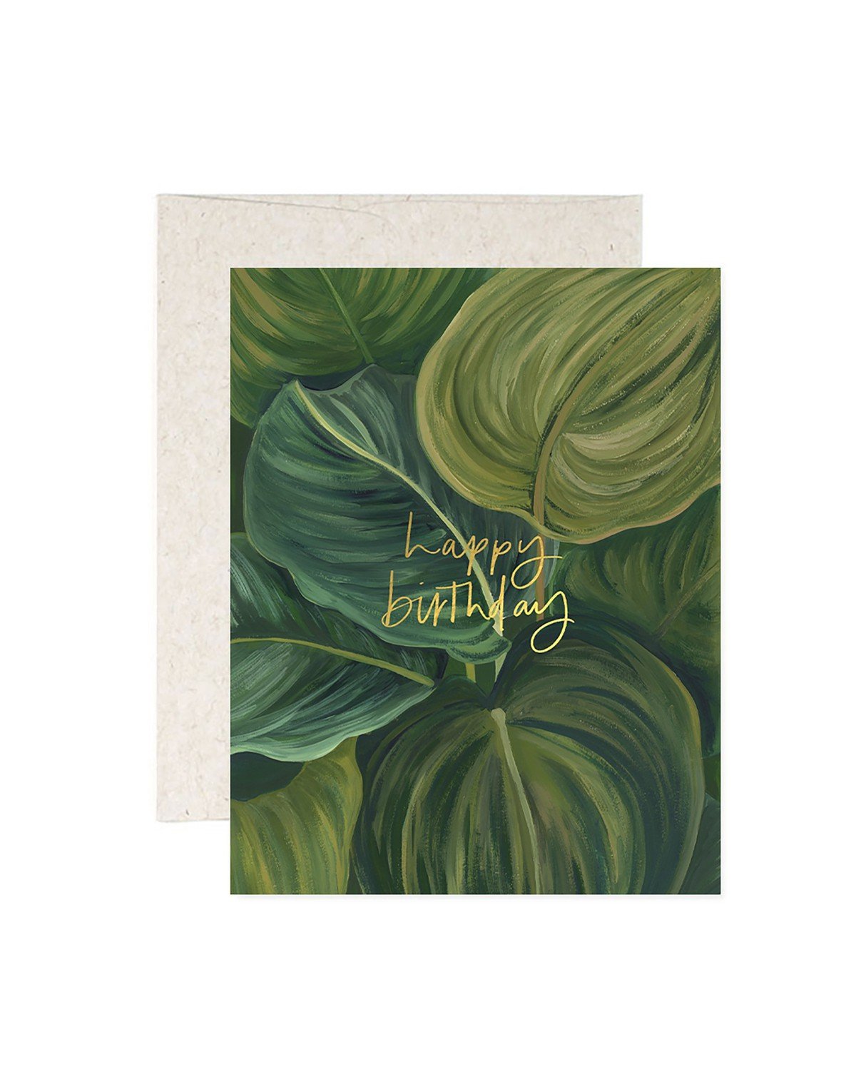 Green Leaves Birthday Greeting Card item