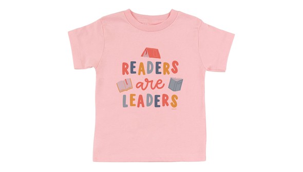 Readers Are Leaders Tee - Toddler/Youth - Pink gallery