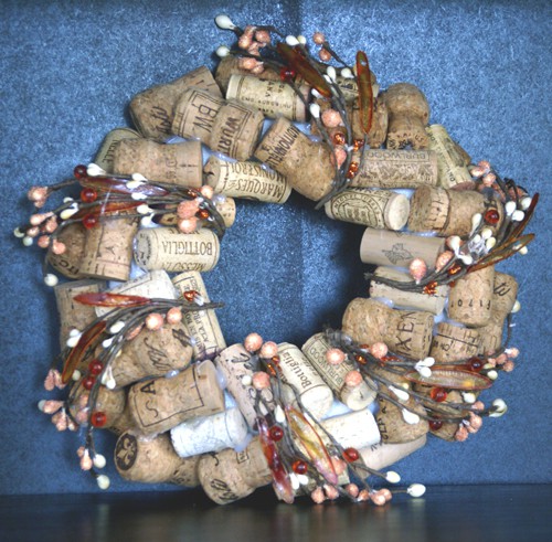 Wine cork wreath