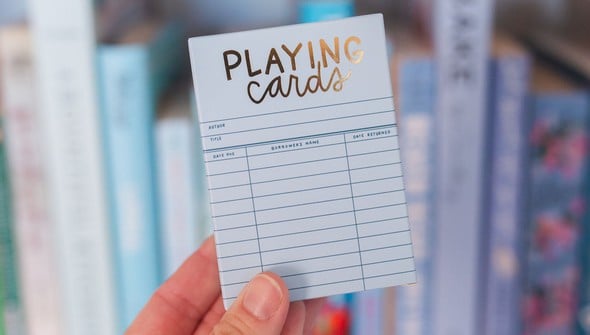 Sky Blue Library Card Deck Of Playing Cards gallery