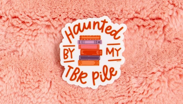 Haunted By My TBR Pile Clear Decal Sticker gallery