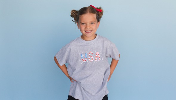 USA - Youth Pippi Tee - Ash gallery