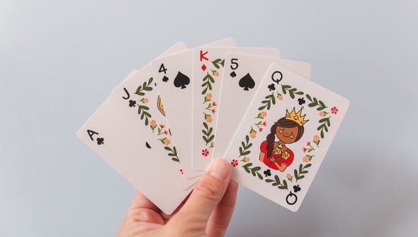 Green Floral Deck of Playing Cards gallery