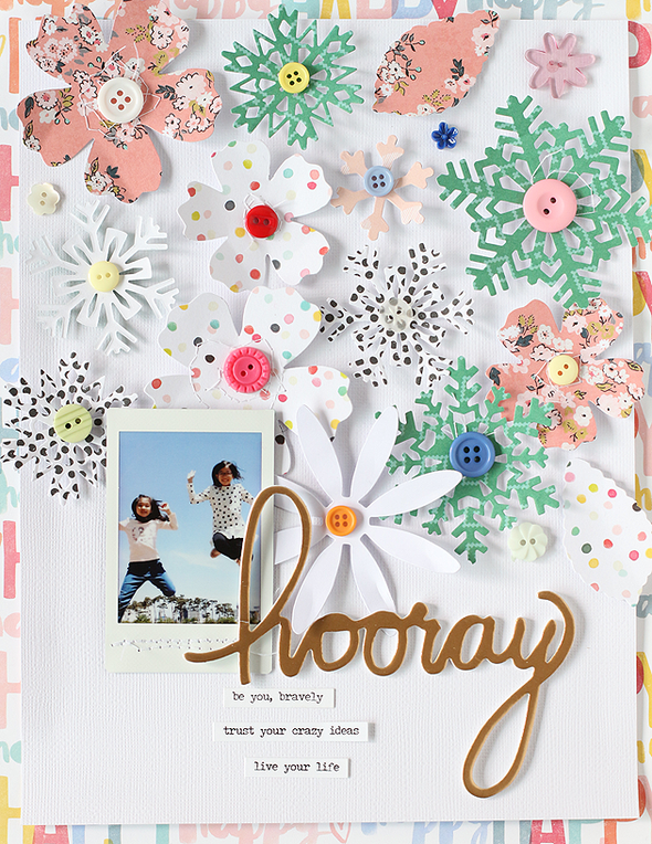 Layout with Snowflakes and blossom Die-cutting  by EyoungLee gallery