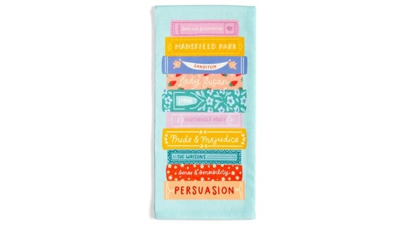 Jane Austen Book Stack Tea Towel gallery