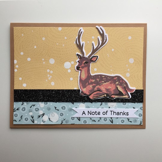 Note of Thanks Deer Card